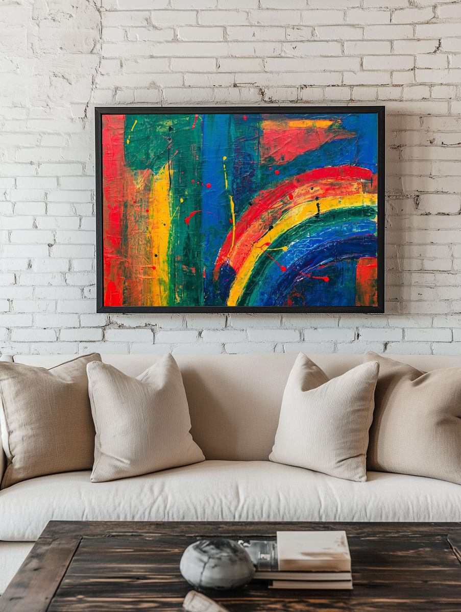 Colorful Abstract Rainbow Poster room preview