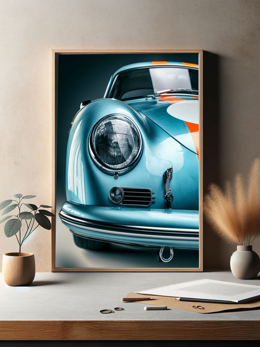 Classic Racing Car Photography Poster. — room view 2