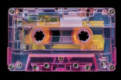 Neon Cassette Tape Retro Print. poster