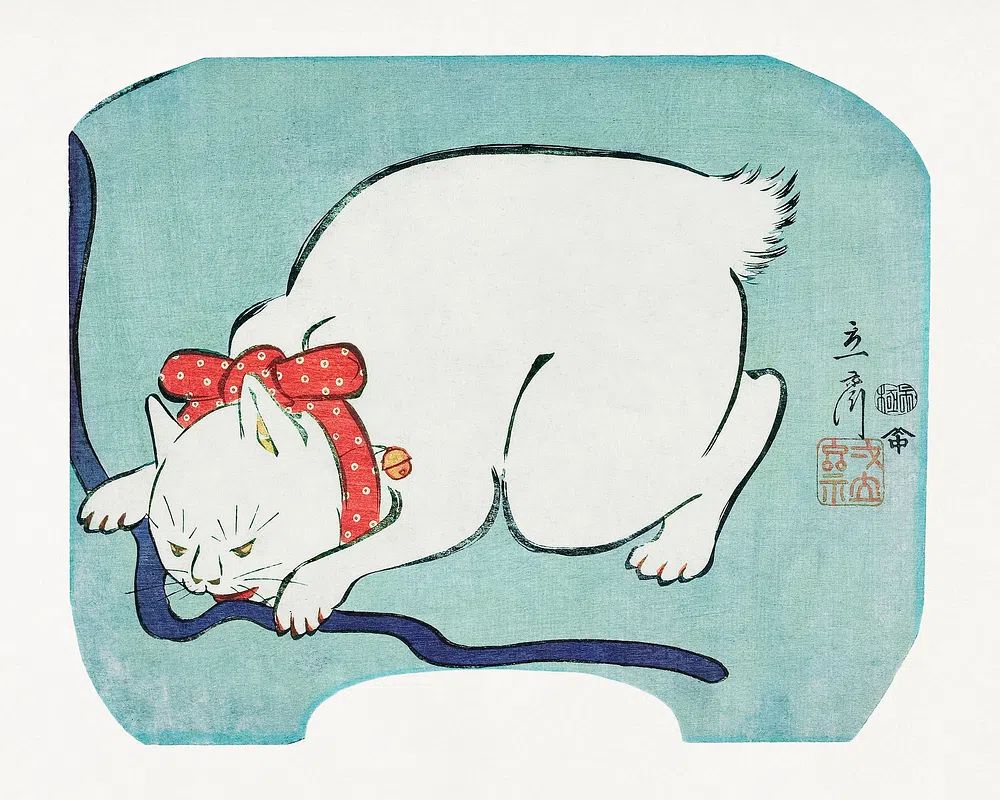 Sleeping Cat — Japanese Art Print. poster detail