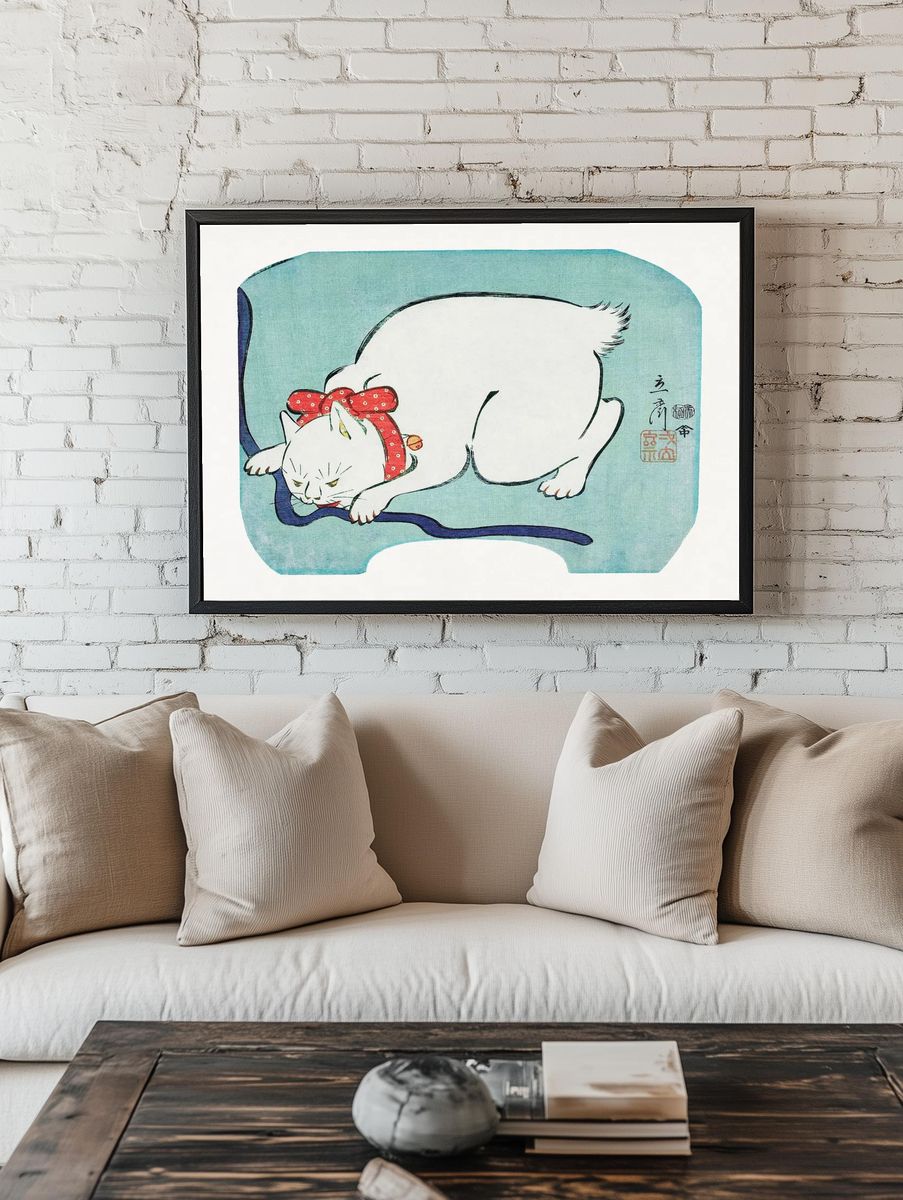 Sleeping Cat — Japanese Art Print room preview