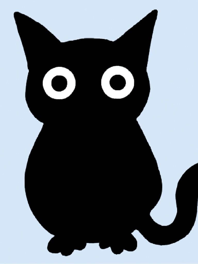 Black Cat Silhouette Illustration Poster. poster detail