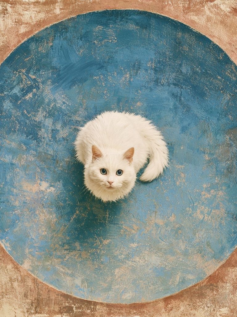 White Cat Portrait Illustration Poster. poster — animals art