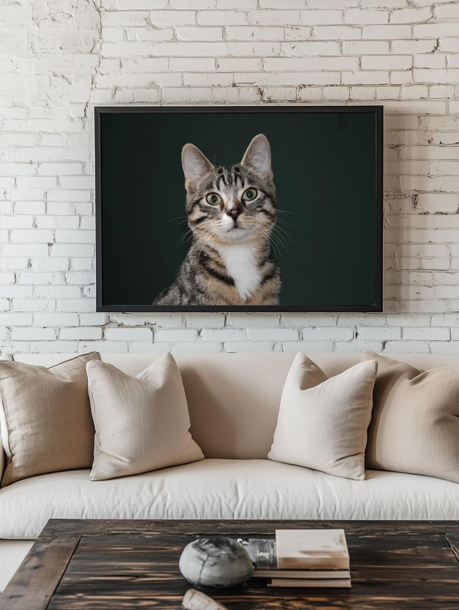 Tabby Cat Portrait Poster room preview