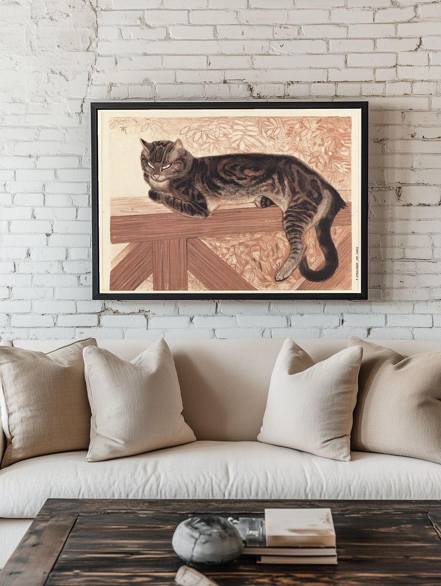 Resting Cat — Illustration Print room preview