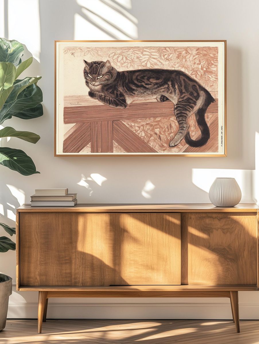 Resting Cat — Illustration Print. — room view 3