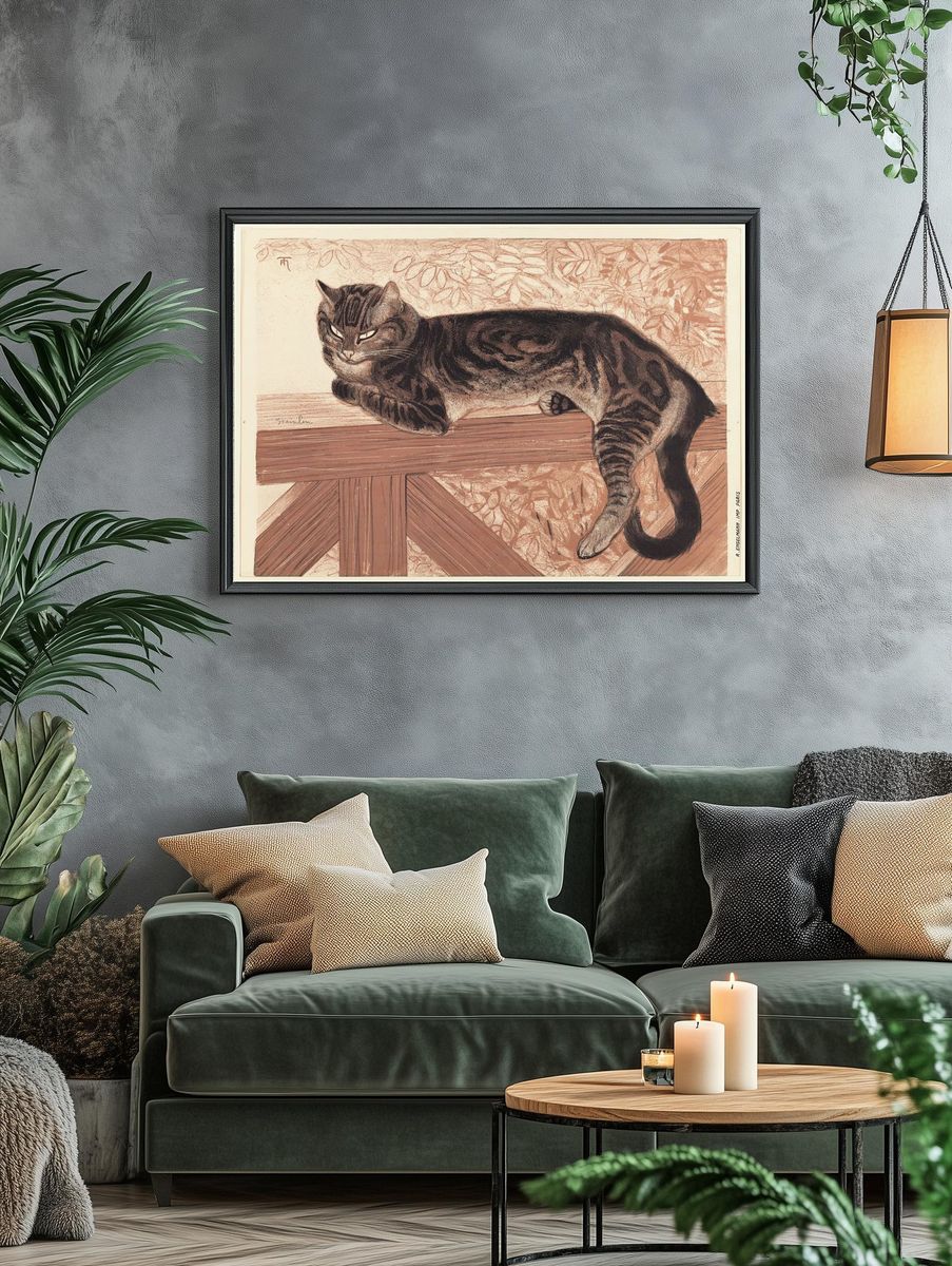 Resting Cat — Illustration Print. — room view 4