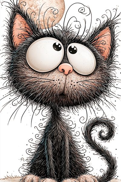 Whimsical Cat Illustration Poster. poster