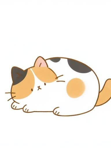 Sleeping Calico Cat Illustration Poster. poster detail