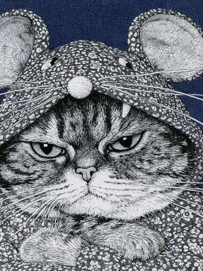 Cat in Mouse Costume Illustration Poster.