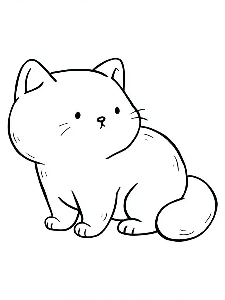 Cute Cat Line Art Poster. poster — animals art