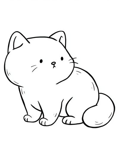 Cute Cat Line Art Poster.