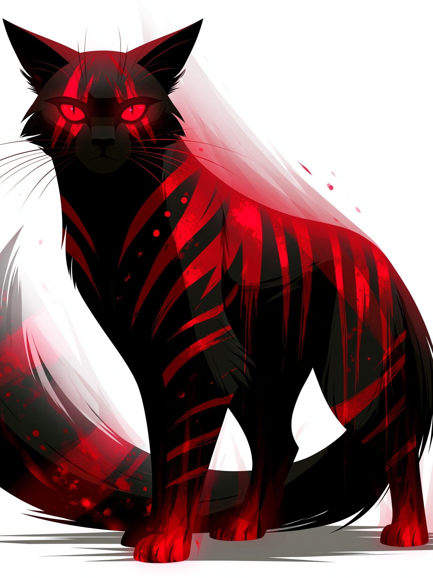 Red-Eyed Black Cat Illustration Poster. poster — animals art