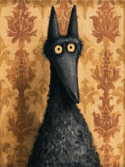 Black Cat Portrait Illustration Poster. poster