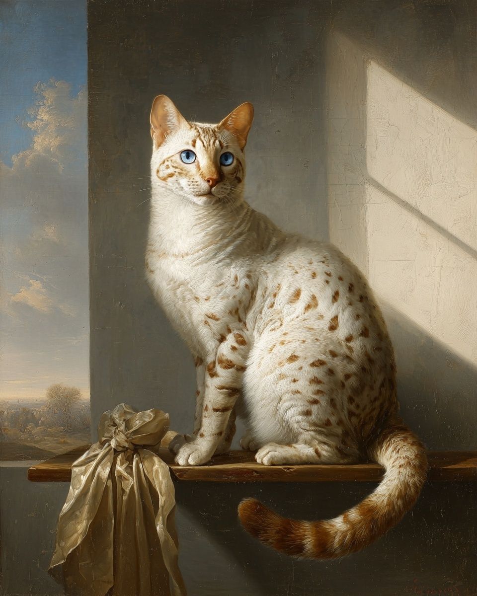 Blue-Eyed Cat Portrait Print. poster — animals art