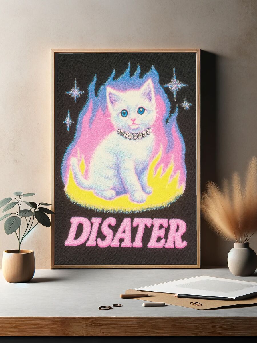 Disaster Cat — Retro Print. — room view 2