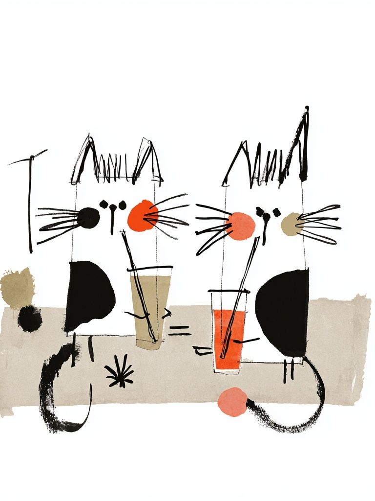 Playful Cats — Illustration Print. poster detail