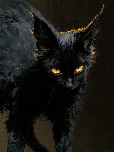 Black Cat Portrait Illustration Poster. poster