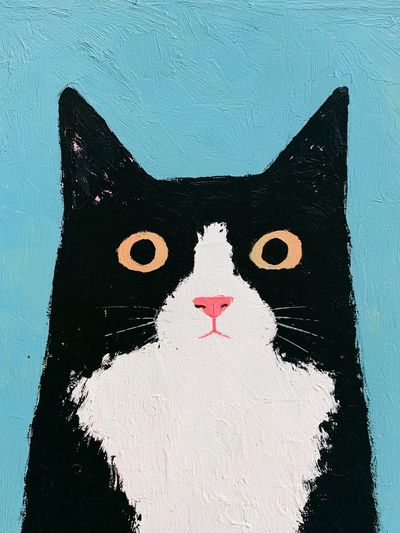 Black Cat Portrait Illustration Poster. poster
