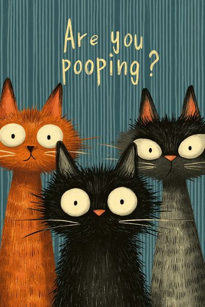 Are You Pooping? Cat Humor Poster. poster