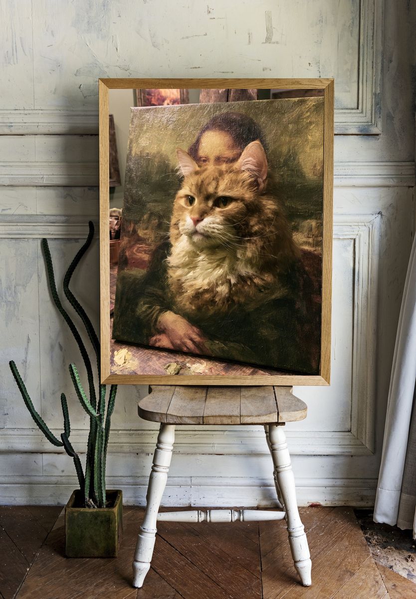 Cat Portrait Fine-Art Poster. — room view 1