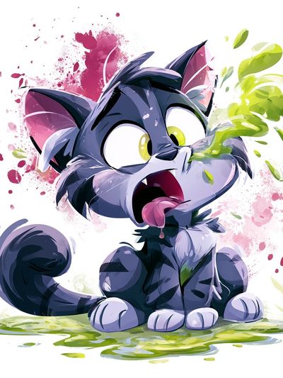 Playful Cat Watercolor Poster. poster print