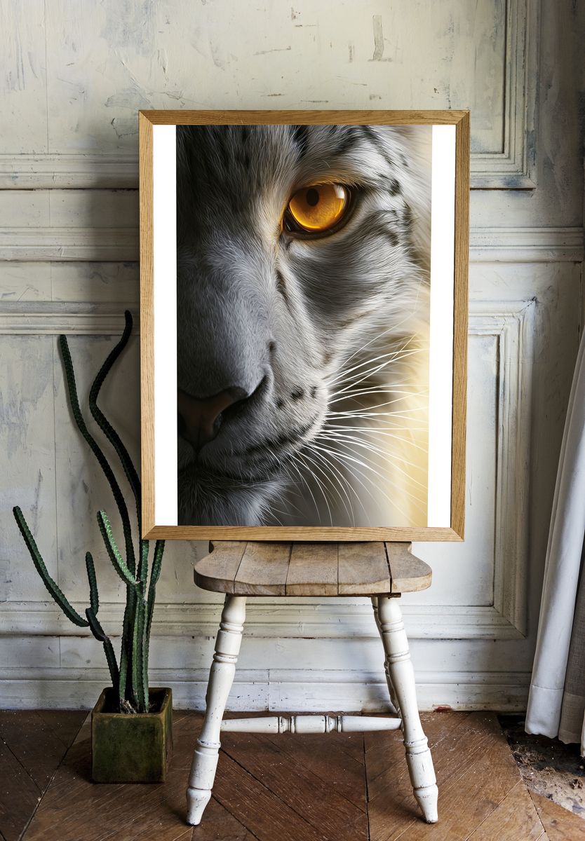 Cat Close-Up Photography Poster. — room view 1