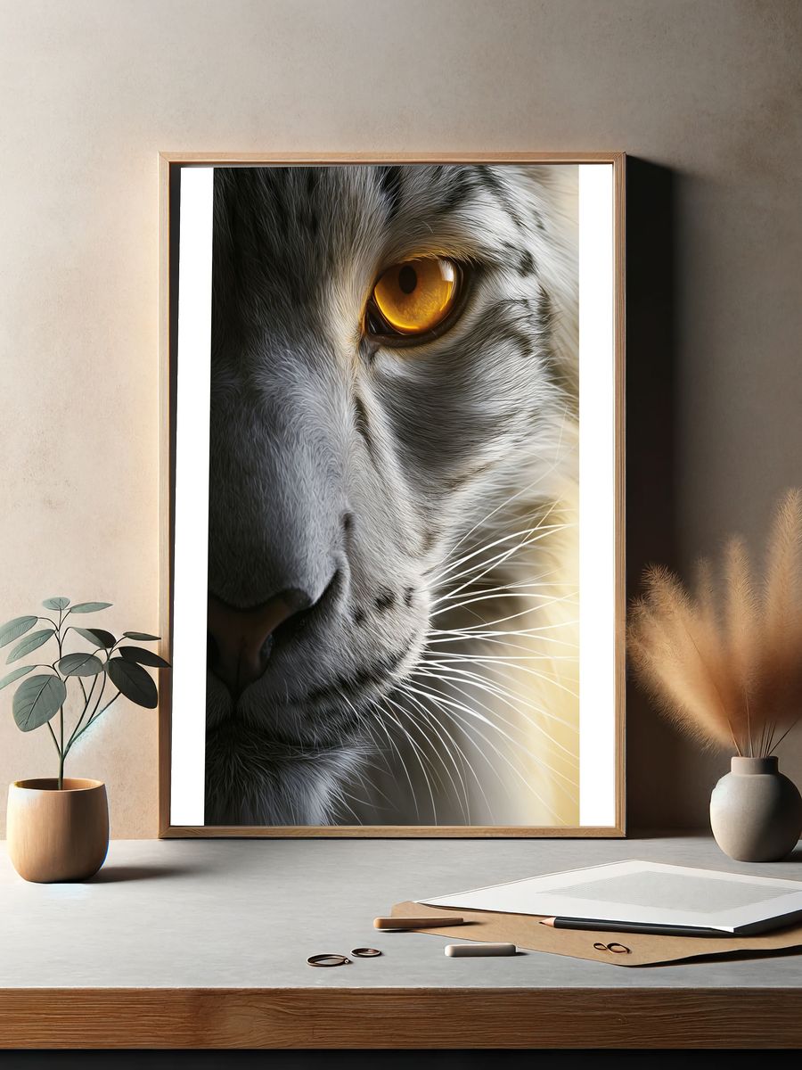 Cat Close-Up Photography Poster. — room view 2