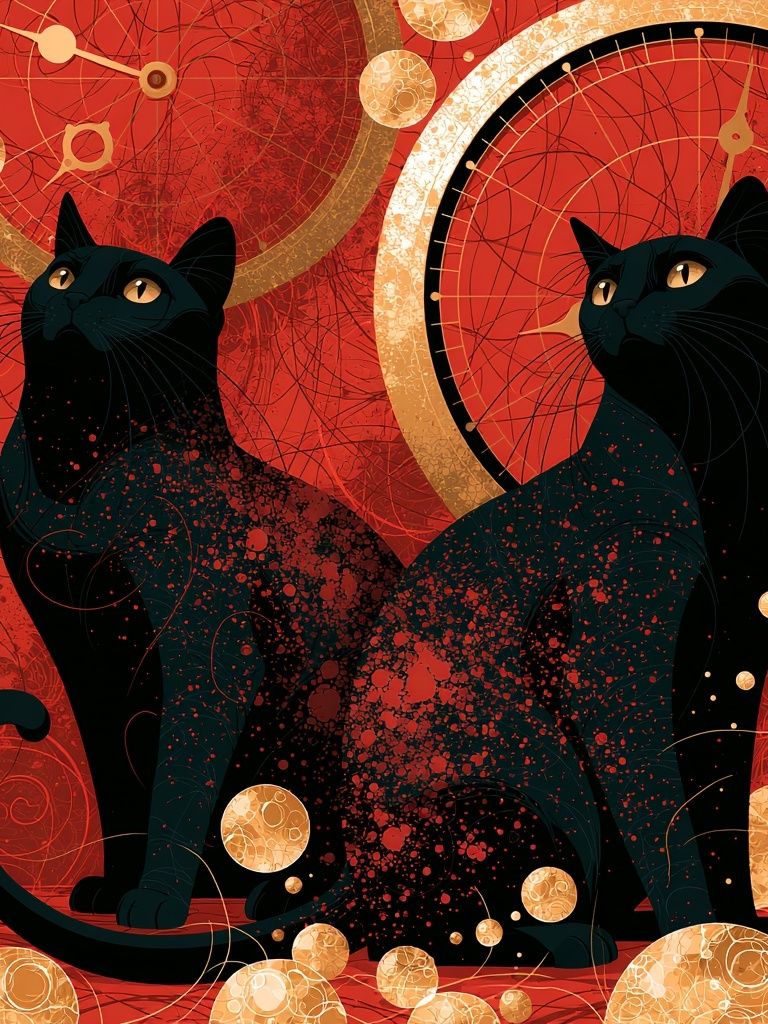 Black Cats Celestial Poster. poster — animals art