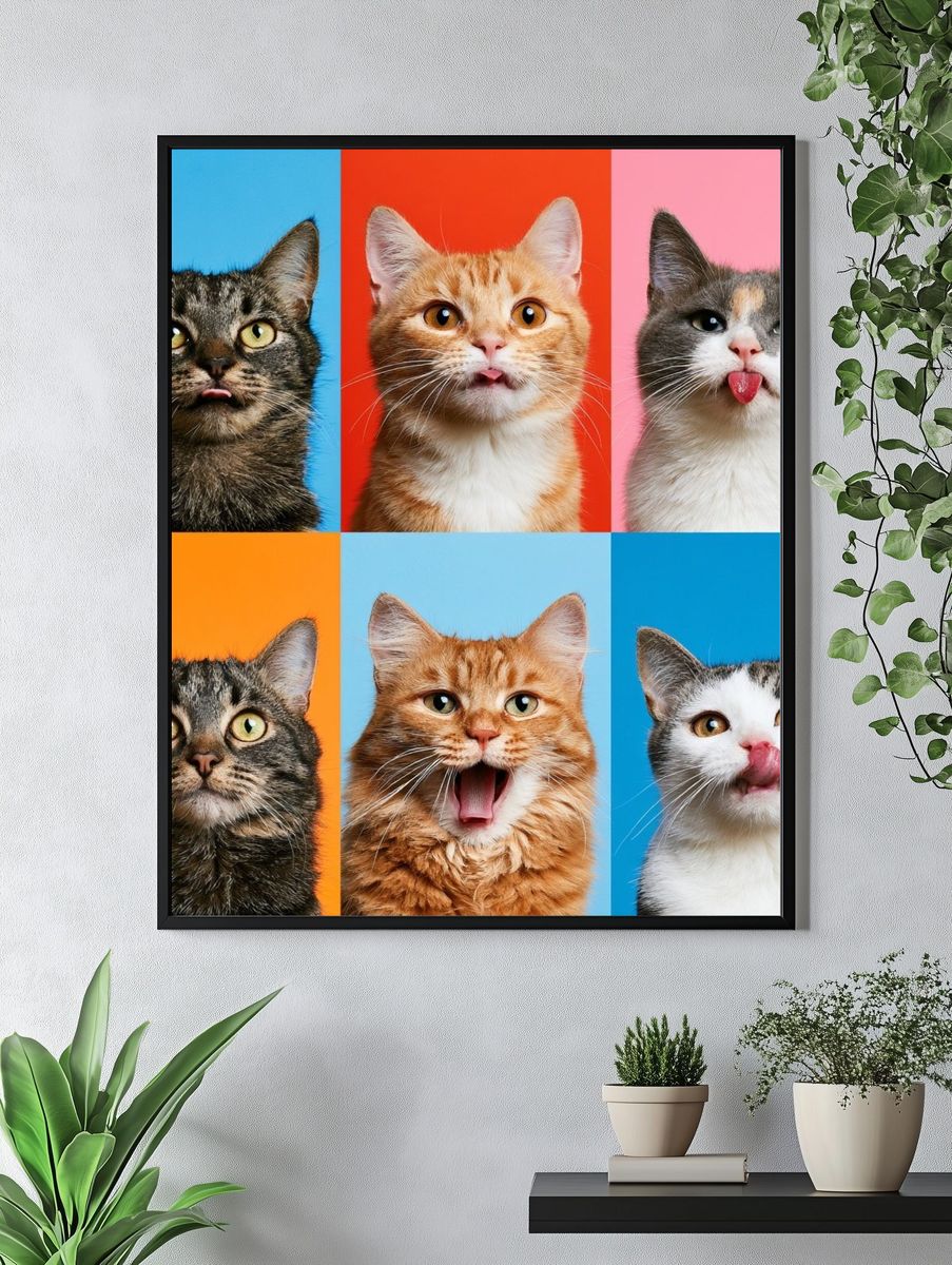 Playful Cats Photography Poster. — room view 4