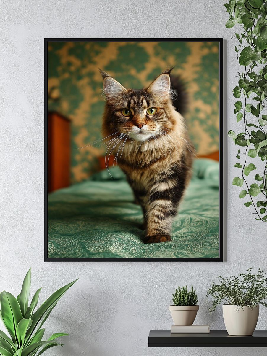 Maine Coon Cat — Photography Print. — room view 4