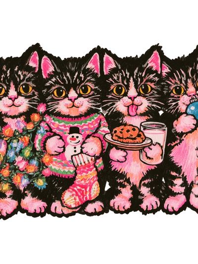 Cute Kittens Illustration Poster.