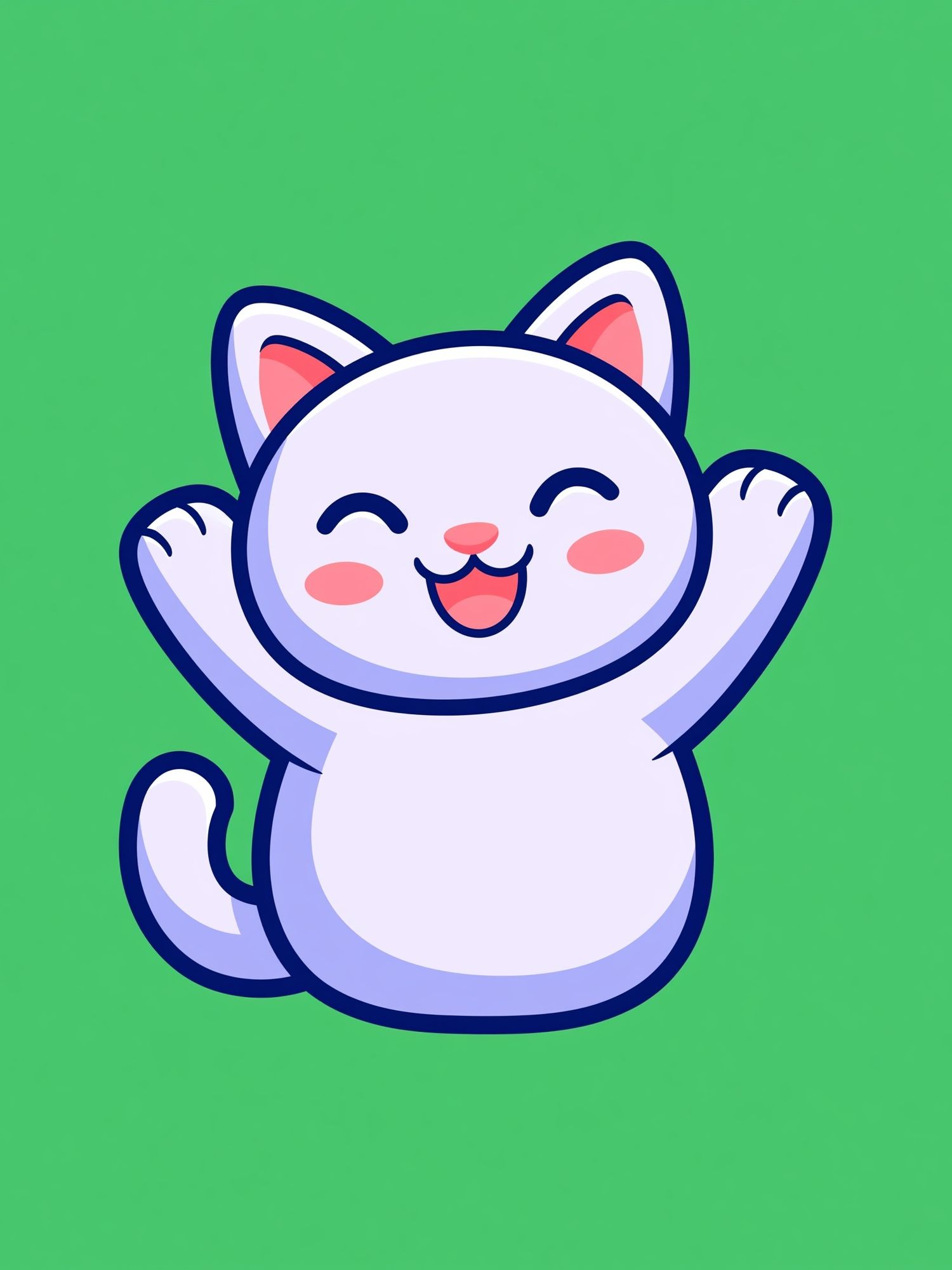 Happy Cat Cartoon Print. poster detail