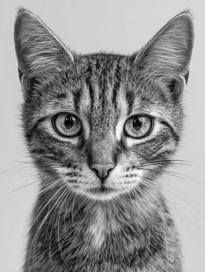 Cat Portrait — Black-White Print. poster