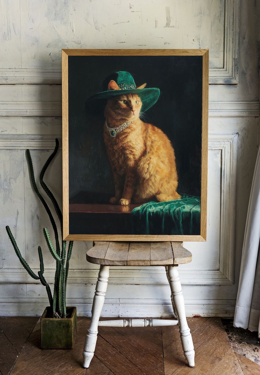 Regal Cat Portrait — Fine Art Print room preview