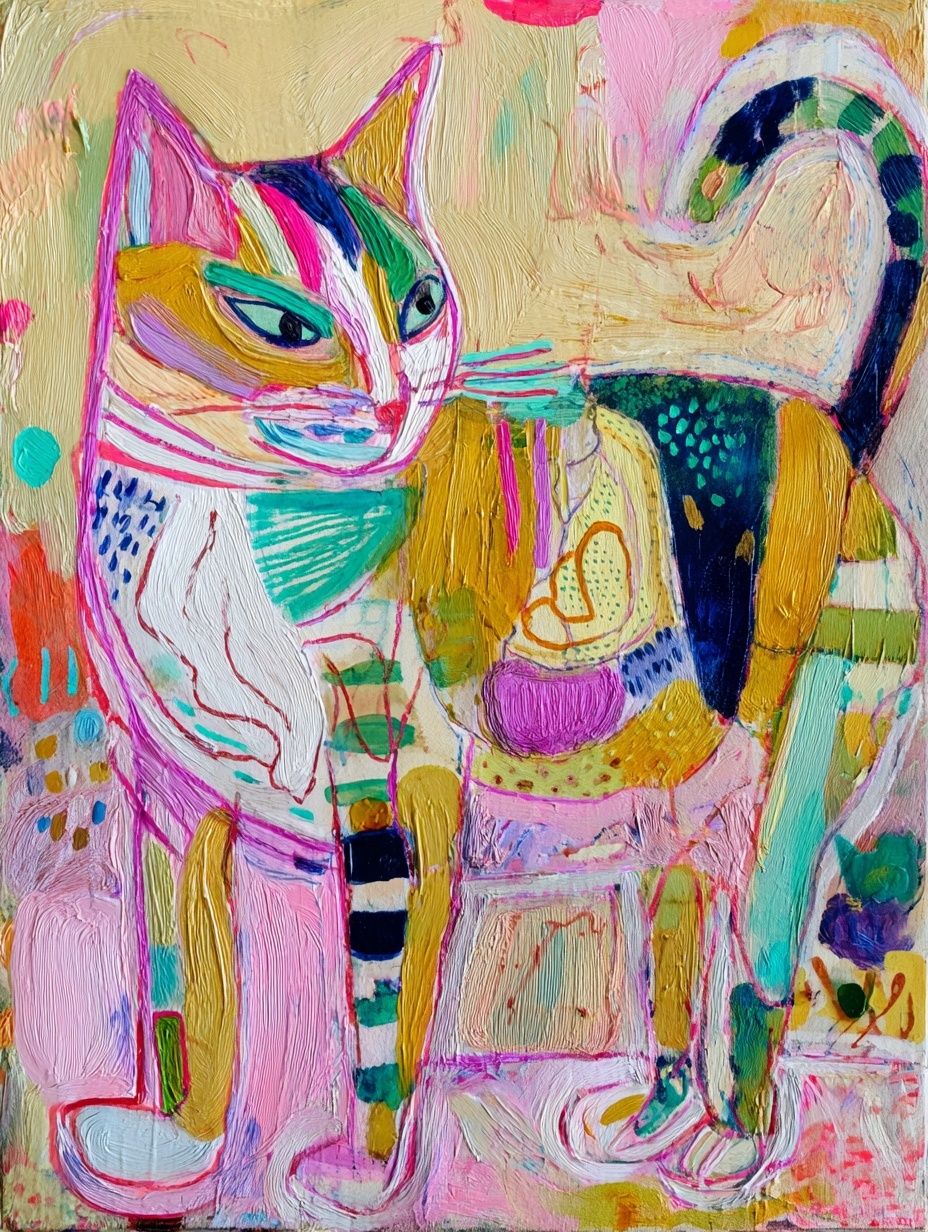 Colorful Cat — Illustration Print. poster detail