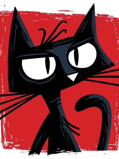 Black Cat Pop Art Poster. poster