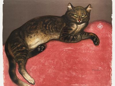 Relaxed Tabby Cat — Illustration Print. poster print