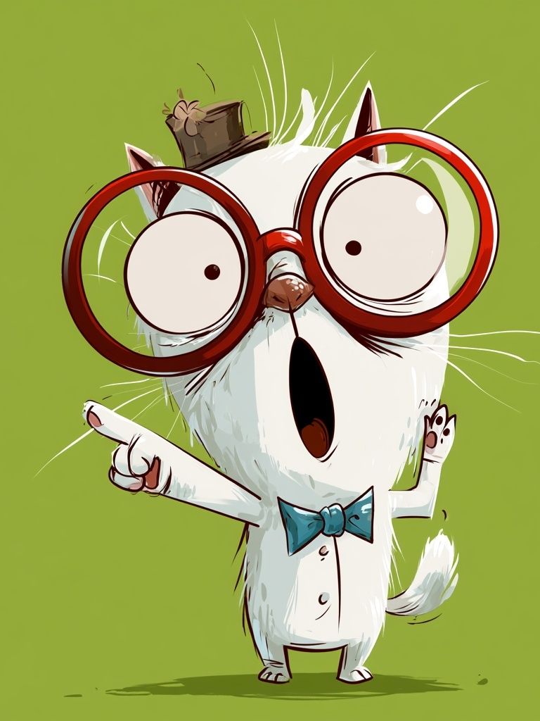 Surprised Cat Cartoon Poster. poster detail