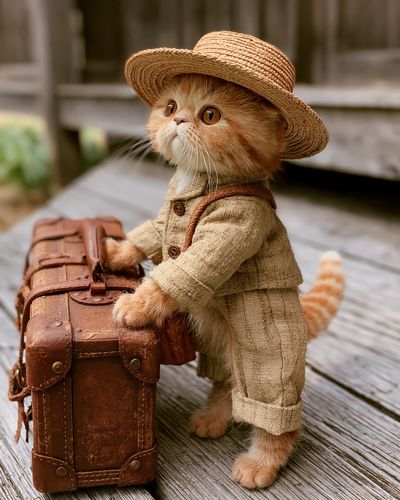 Traveling Cat Portrait Poster. poster