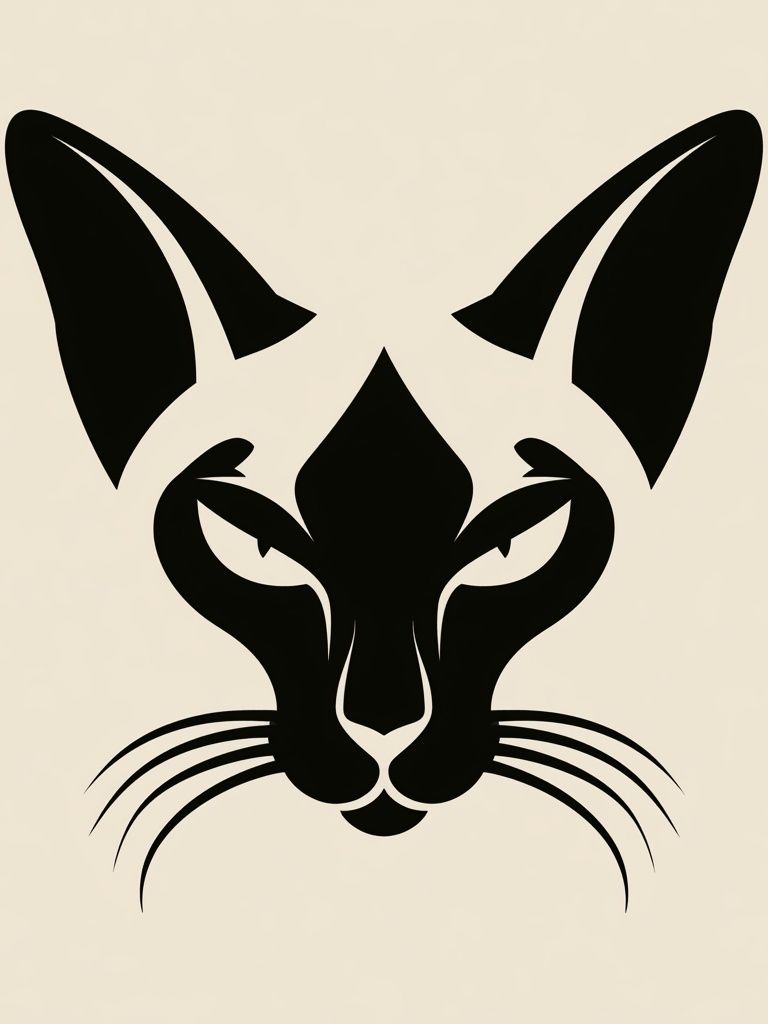 Sleek Cat Face Illustration Poster. poster — animals art