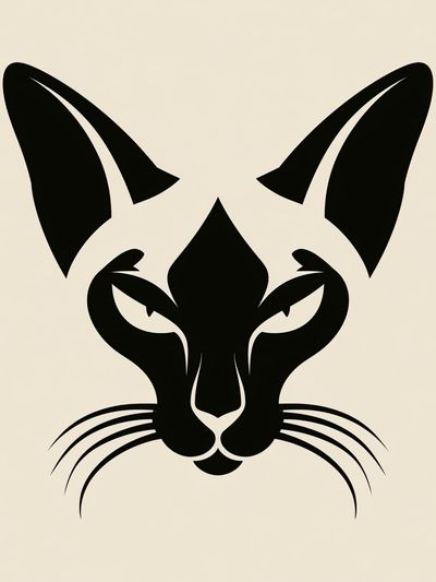 Sleek Cat Face Illustration Poster.
