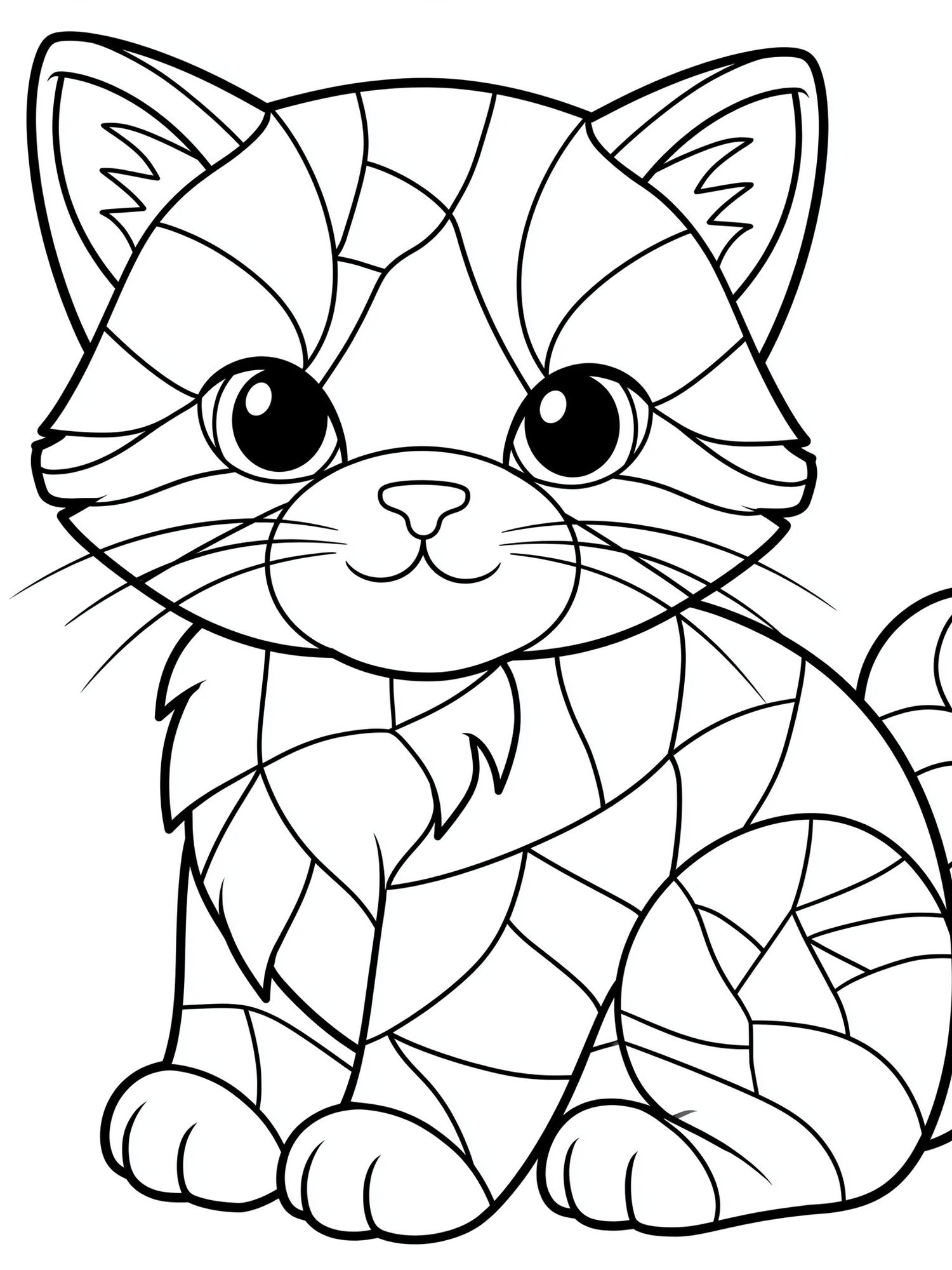 Cute Cat Line Art Poster. poster detail
