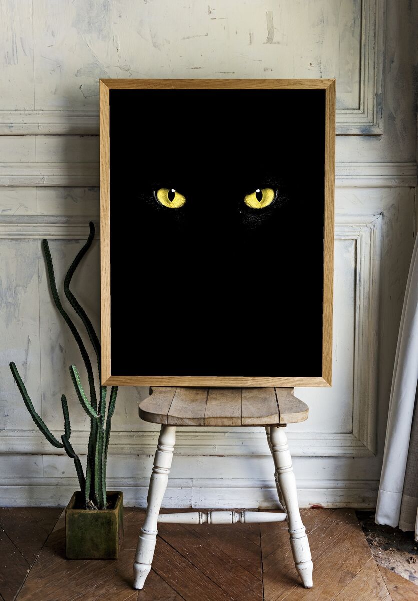 Mystical Cat Eyes — Illustration Print room preview
