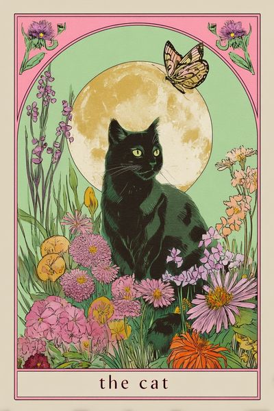 The Cat — Botanical Print. poster print