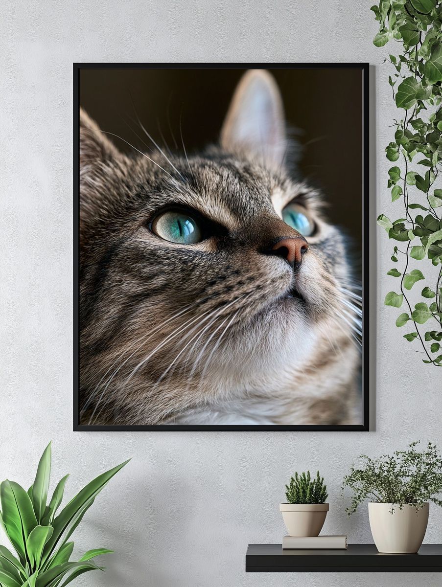 Tabby Cat Portrait Poster. — room view 4