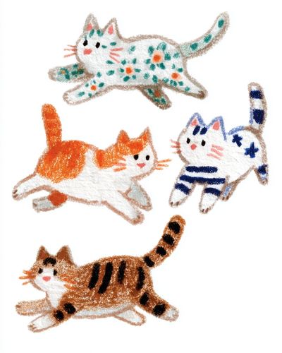 Playful Cats Illustration Poster. poster