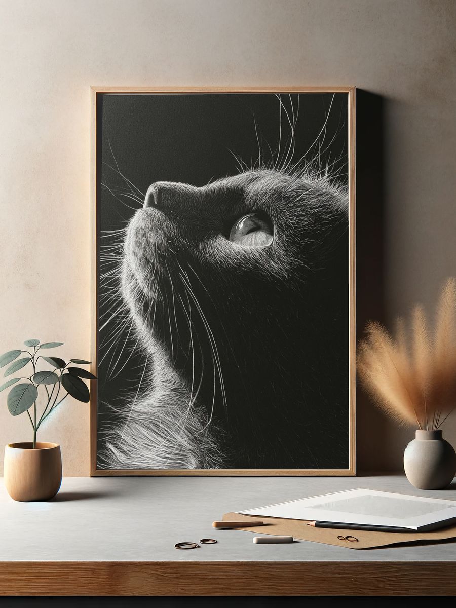 Black Cat Portrait Poster. — room view 2