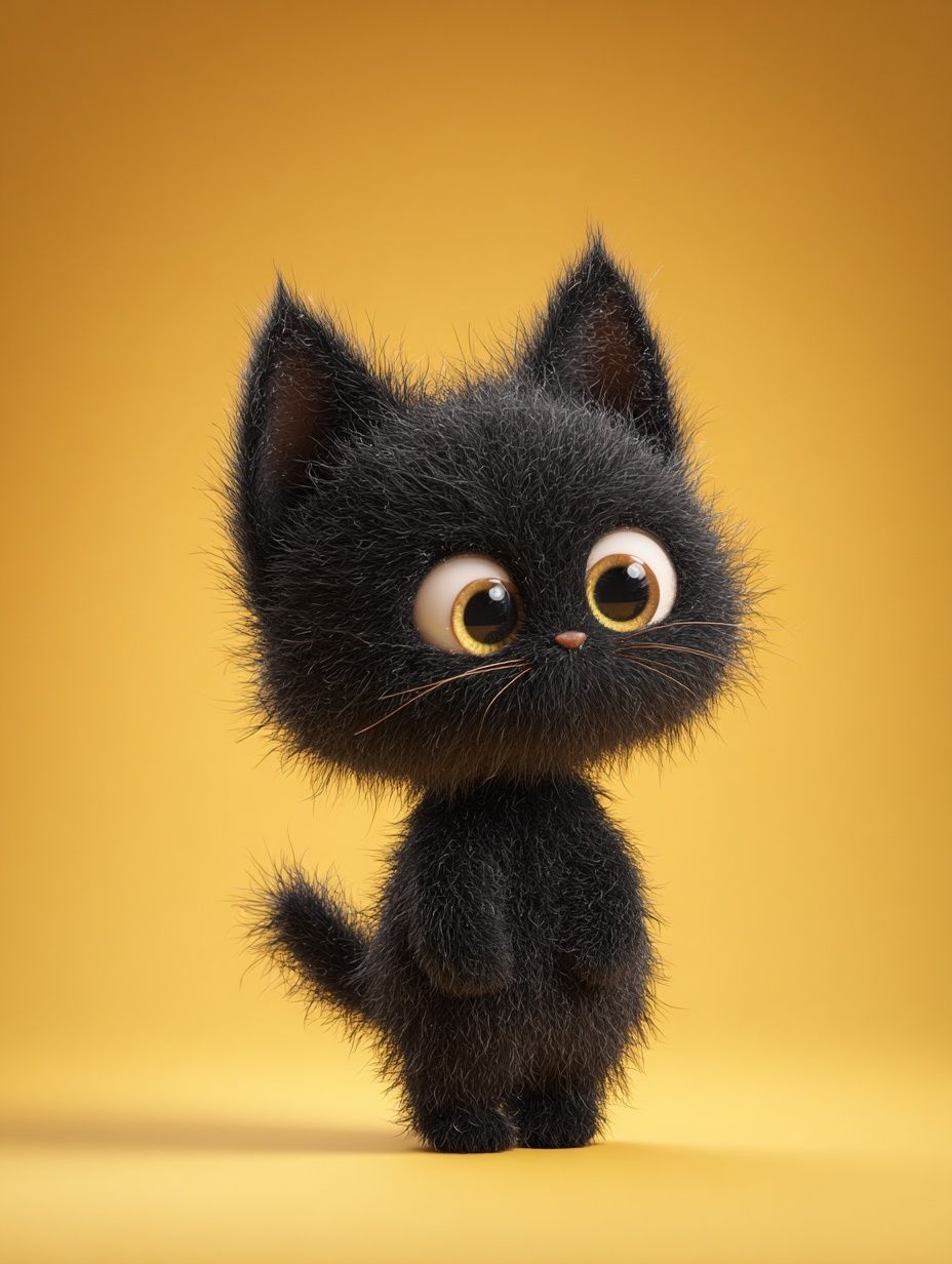 Cute Black Cat Illustration Poster. poster — illustration art
