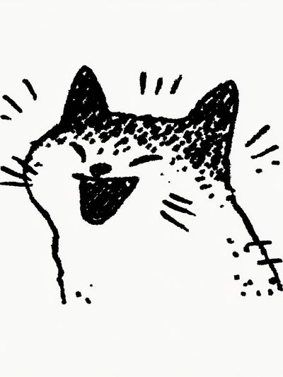 Playful Cat Line Art Poster. poster